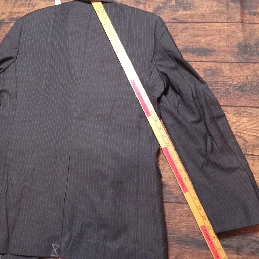 Brooks Brothers 1818 Regent Vitale Barberis Canonico 40L 100% Wool Black Pinstri